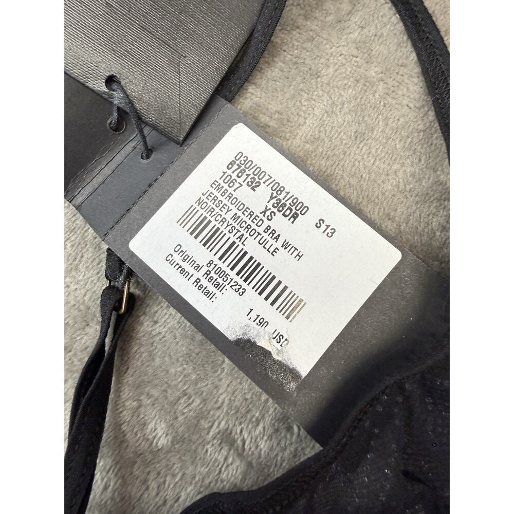 NWT Saint Laurent Cassandre Rhinestone Bralette Black XS NWT Crystal Logo - Picture 15 of 15